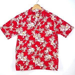 Vintage Royal Creation Hawaiian Aloha Shirt Men Large Hibiscus Floral Resortwear